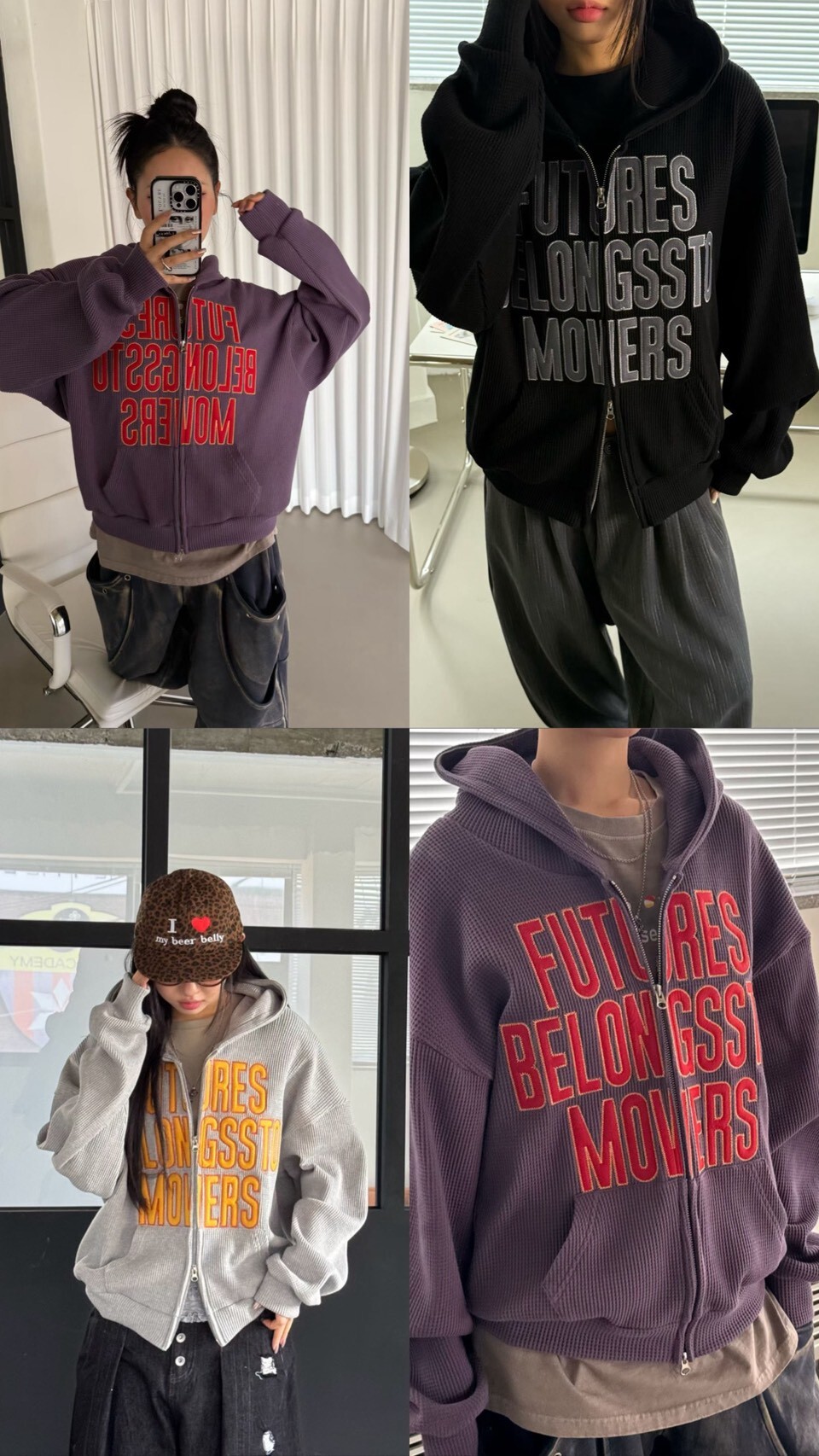 《K》FUTURES 字體雙拉鍊連帽外套