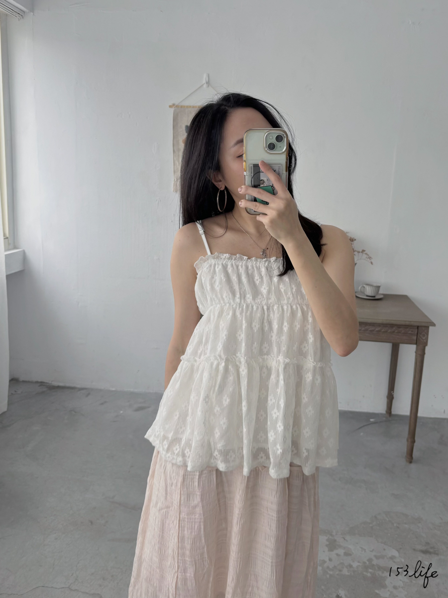 小花雙層娃娃背心(3色)