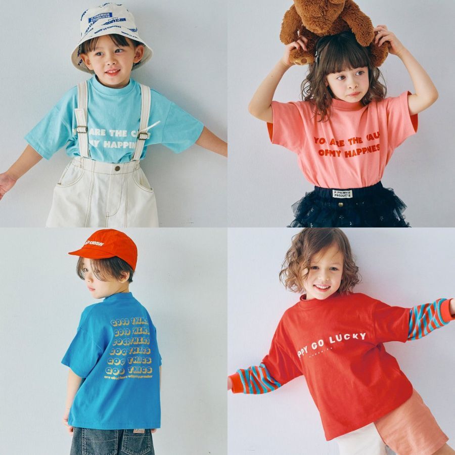 日本 90-140 13色繽紛字母好搭上衣