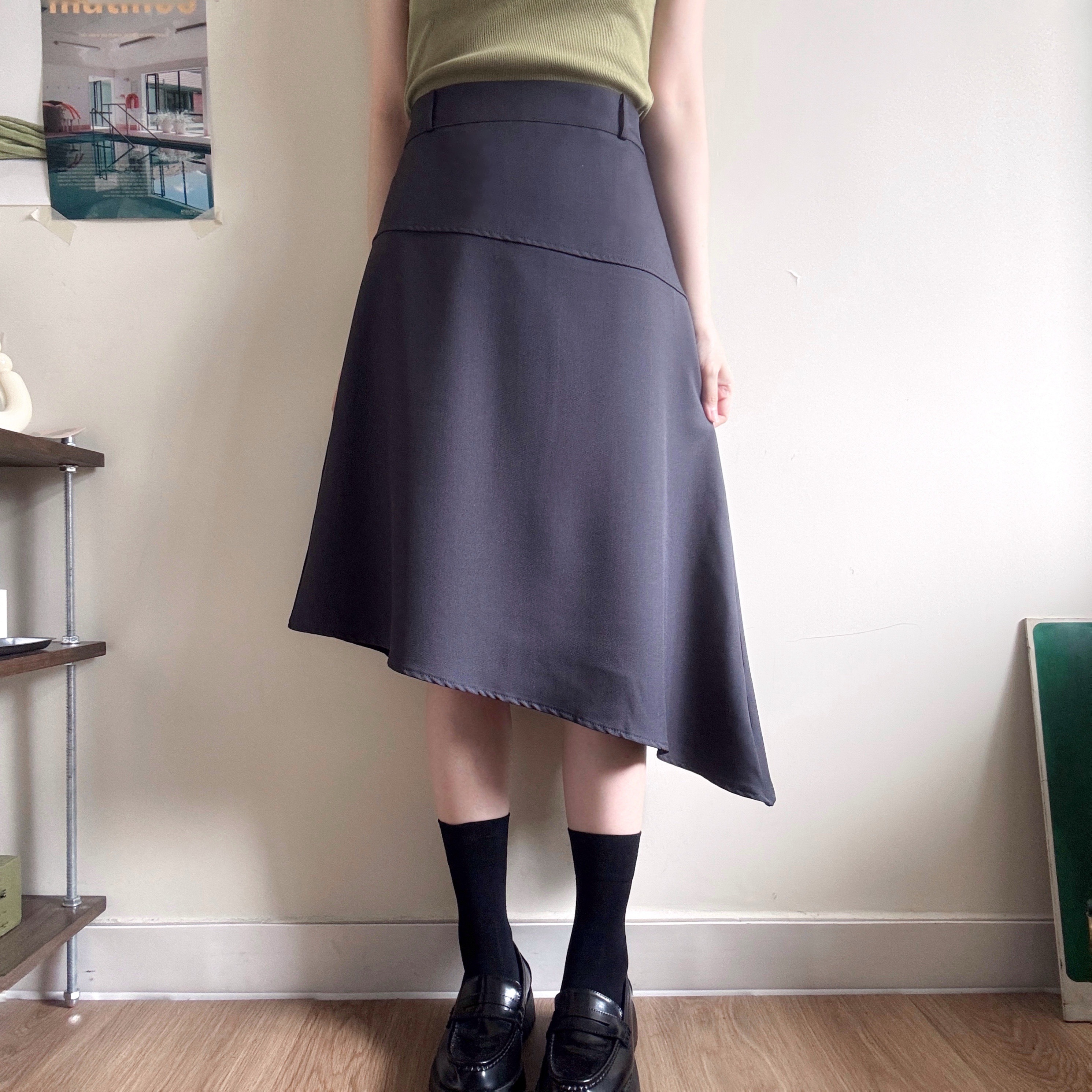 不規則斜cut半身裙