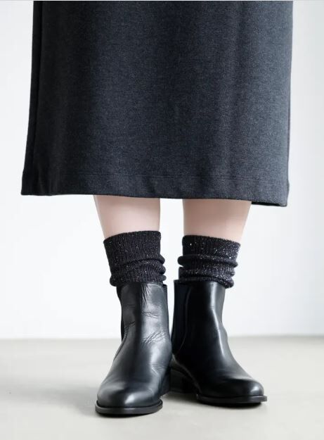 [預購] 靴下屋 亮片亮絲羅紋中長襪