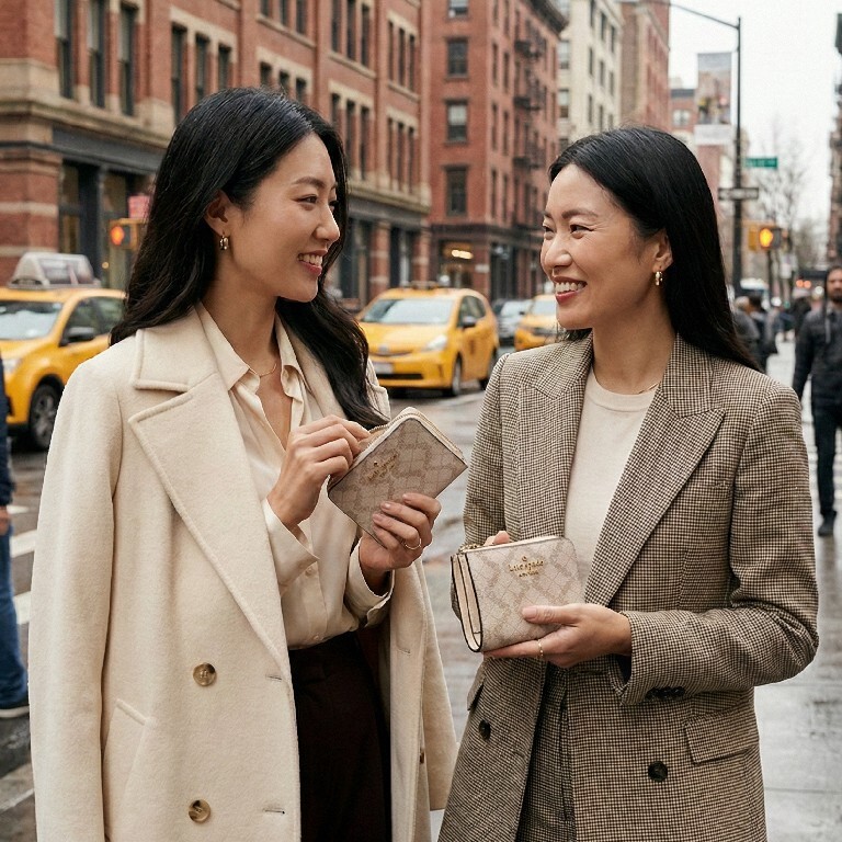 【預購】KATE SPADE H030213 經典黑桃老花系列 L 型拉鍊短銀包