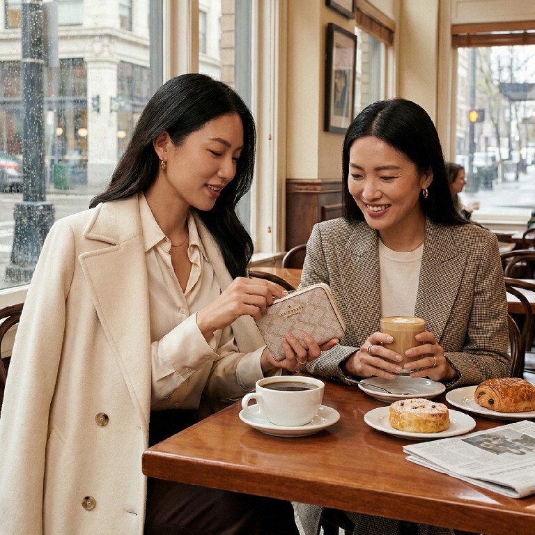 【預購】KATE SPADE H030213 經典黑桃老花系列 L 型拉鍊短銀包