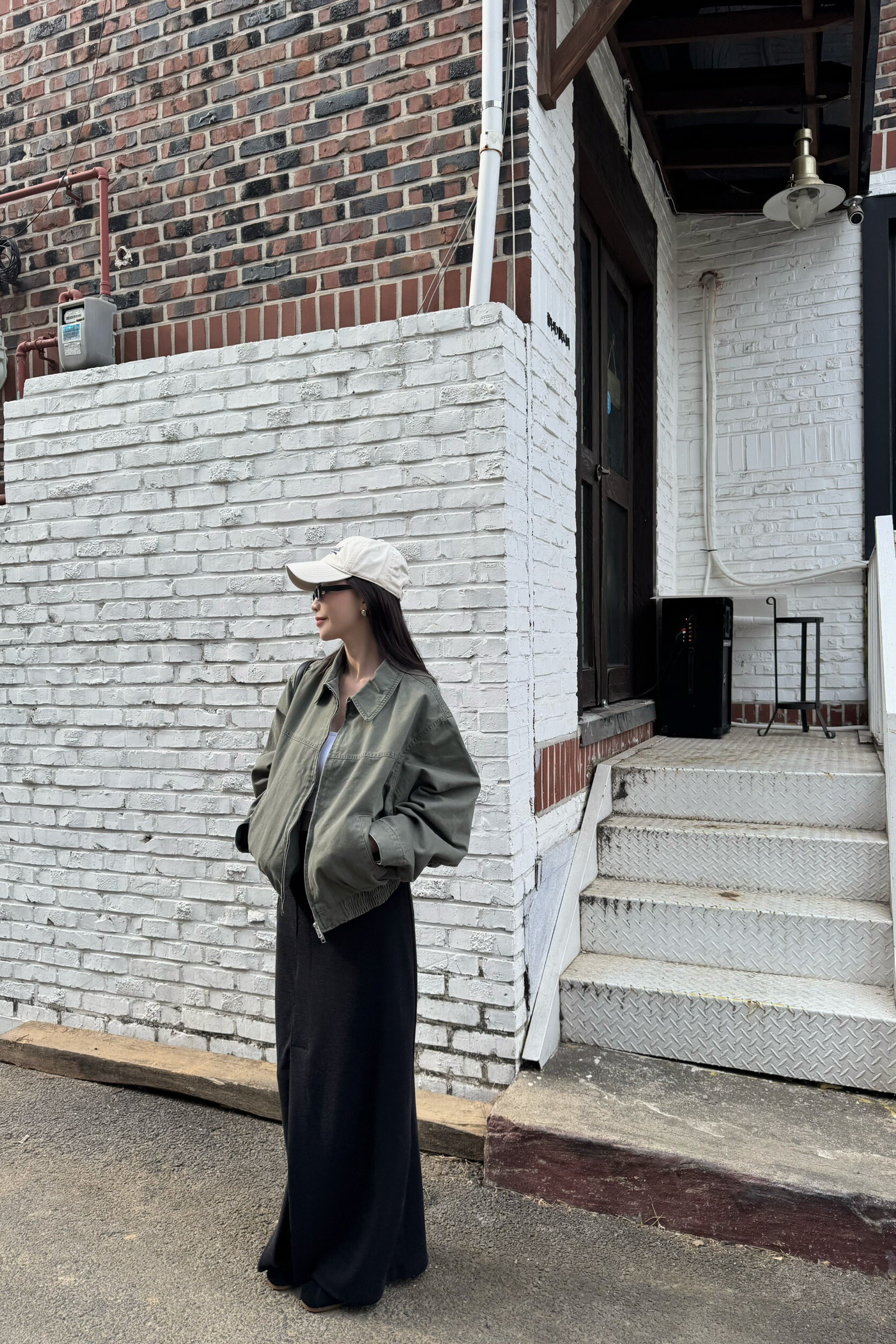 (現貨)🇰🇷#AL38 針織開岔長裙(黑/白/灰)