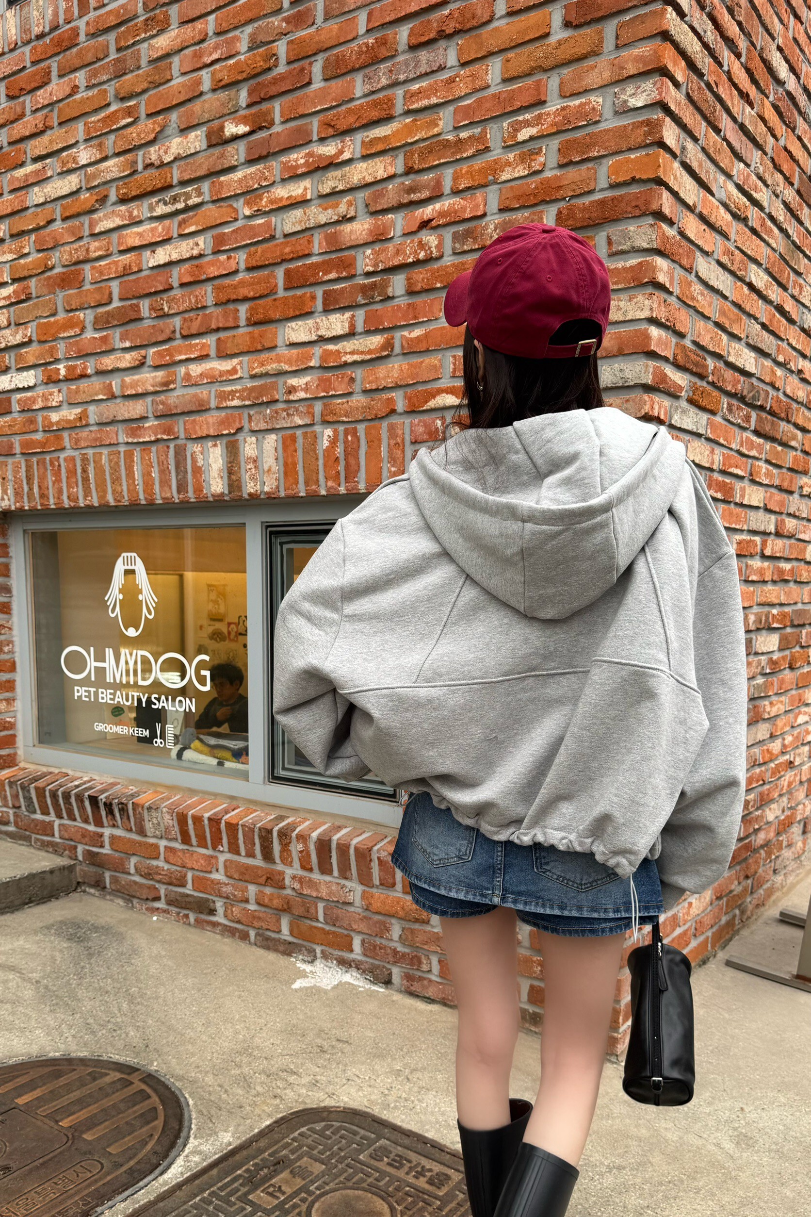 (現貨)🇰🇷#AL54 挺版車縫連帽外套(黑/米白/灰)