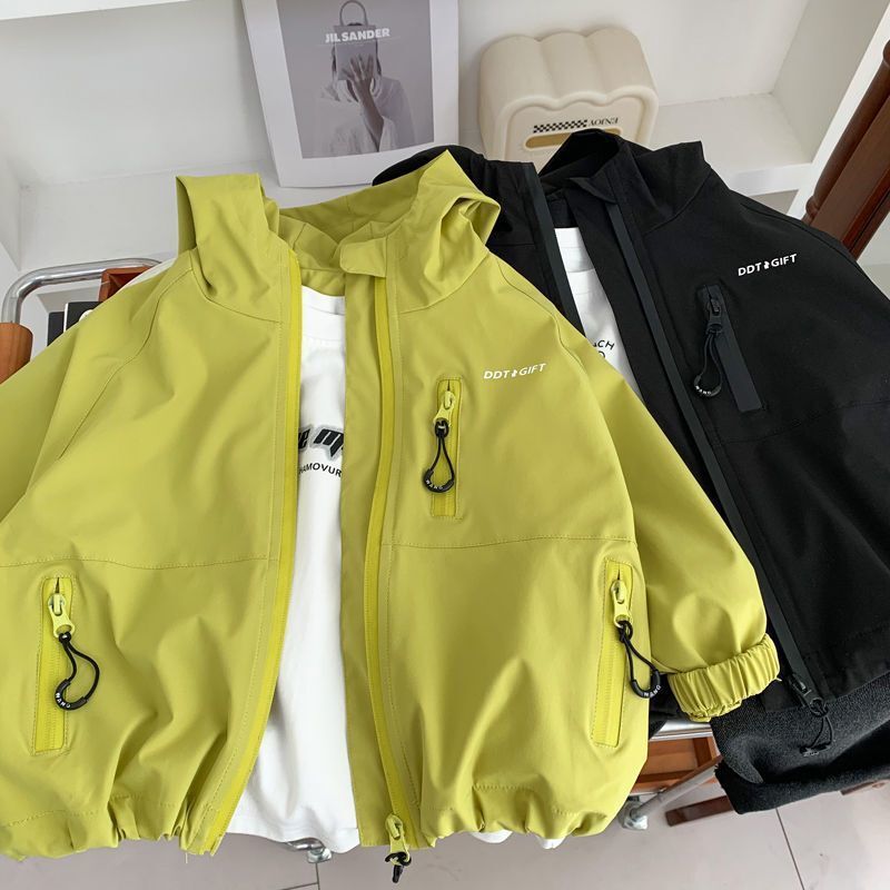 【H0438】帥氣休閒連帽防風外套 (80-150)