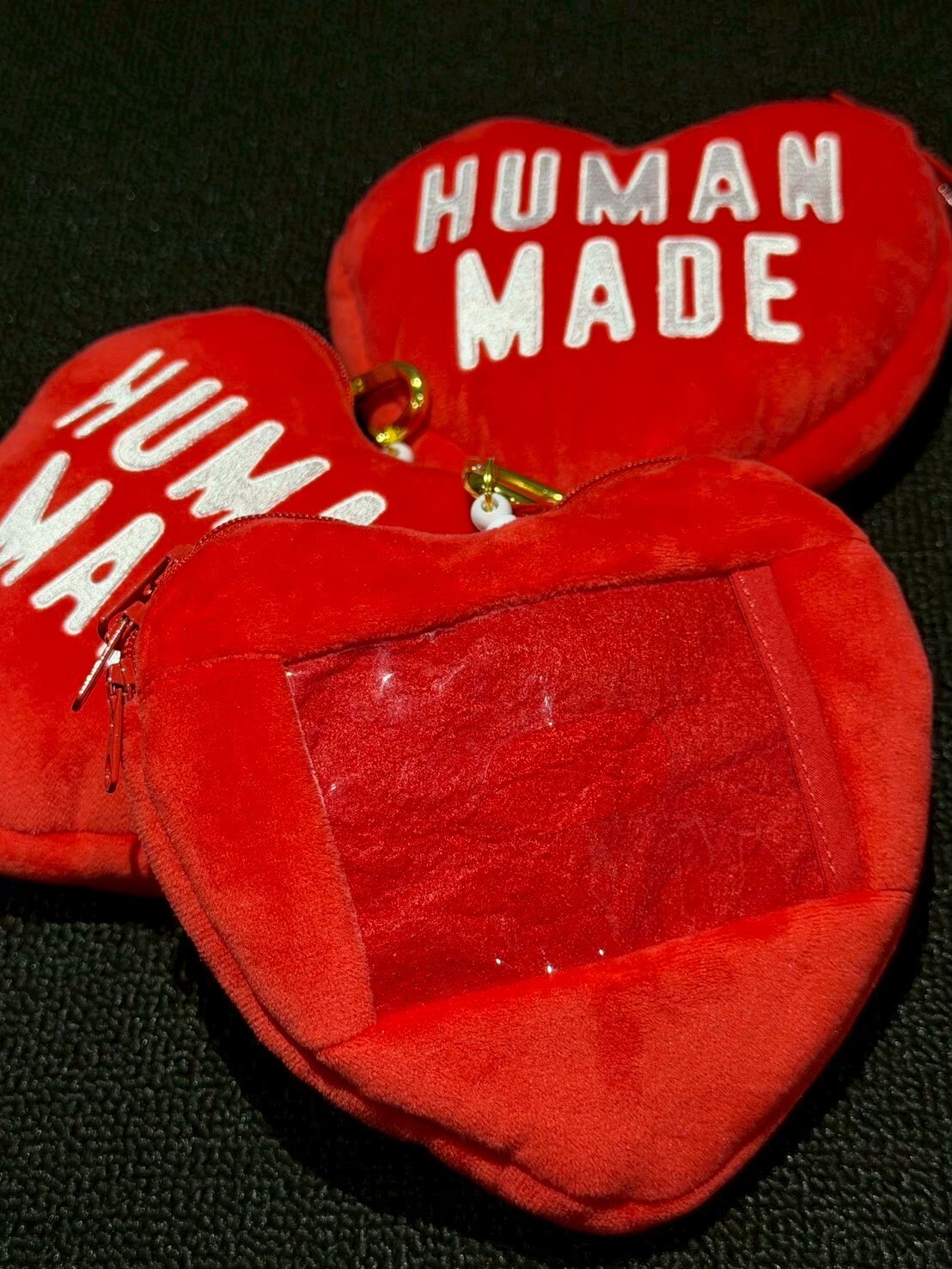 HUMAN MADE 立體愛心造型 伸縮掛勾 零錢包 毛毛包