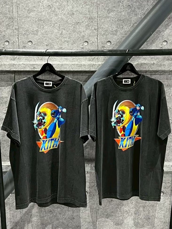 KITH x CAPCOM  MEGA MAN VINTAGE TEE 聯名款 洛克人 雙人物 水洗做舊 短袖 T