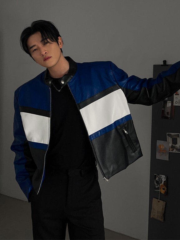 Leica 賽車皮革短款夾克