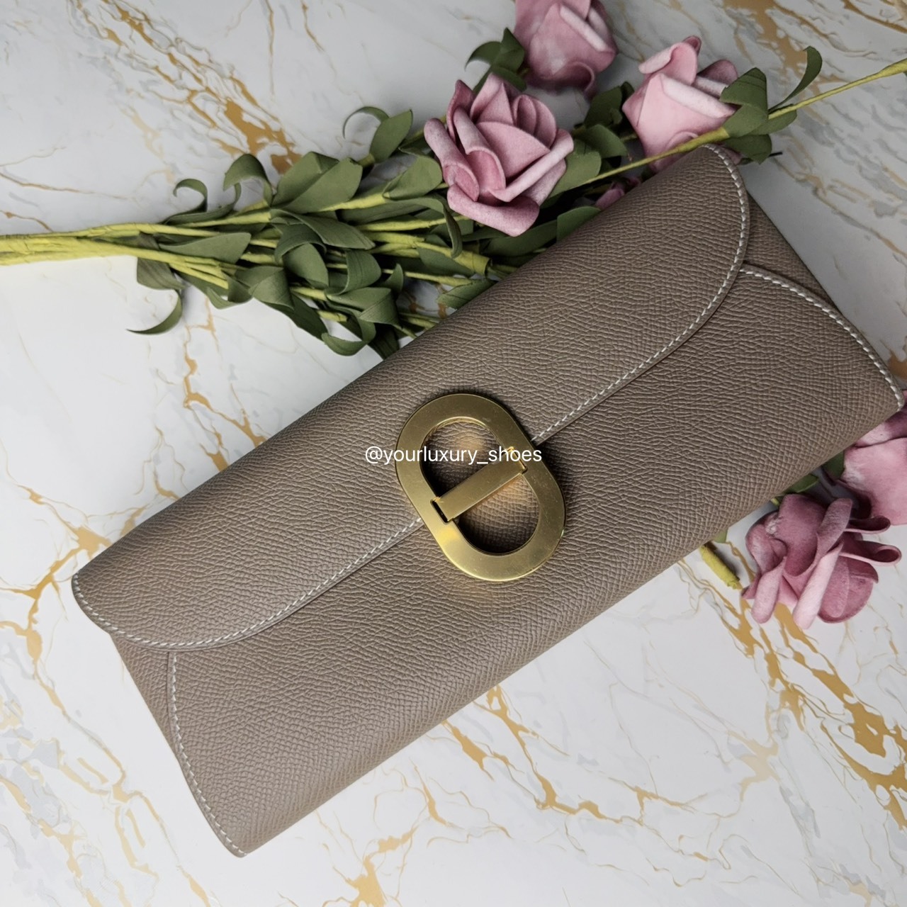 【Luxury】現貨 HERMÈS Chaine d’Ancre To Go ✨ ｜稀有金扣｜Epsom 18小牛皮｜Etoupe大象灰｜