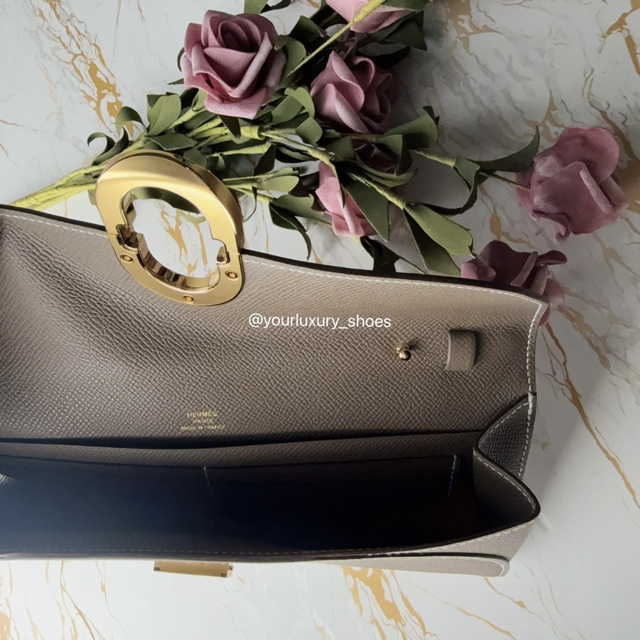 【Luxury】現貨 HERMÈS Chaine d’Ancre To Go ✨ ｜稀有金扣｜Epsom 18小牛皮｜Etoupe大象灰｜
