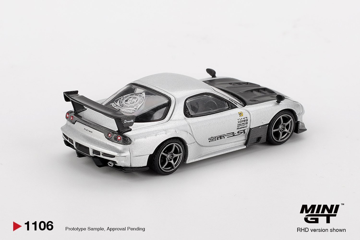 Mini GT 1/64 Mazda RX-7 RE-Amemiya 銀色金屬 左軚版