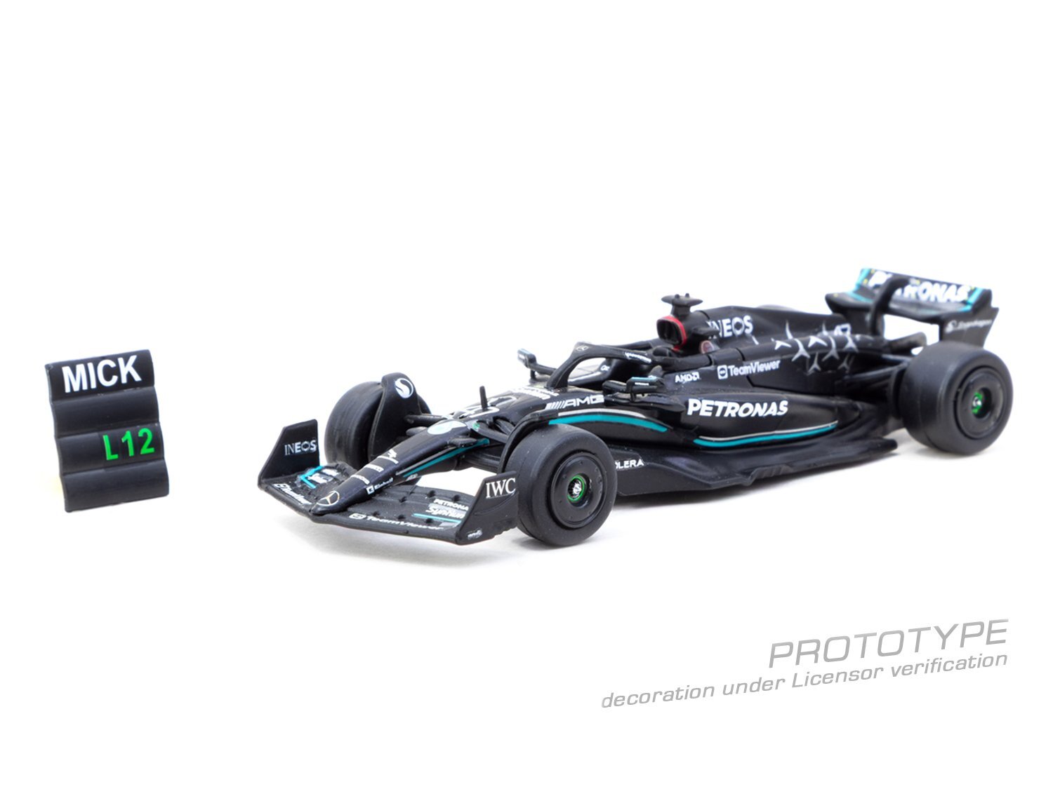 Tarmac Works Mercedes-AMG F1 W14 E Performance 2023西班牙大獎賽輪胎測試 Mick Schumacher