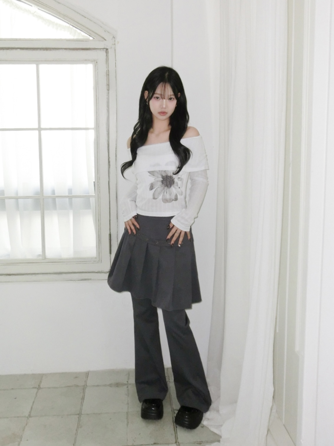 【網站限定優惠】Floral Off Shoulder Top