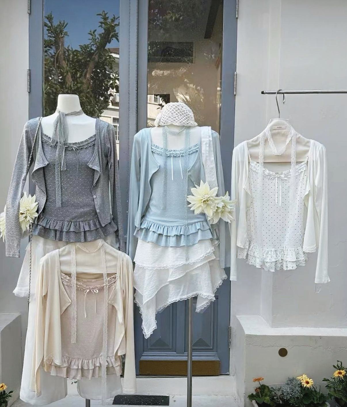 [2026新款] 芭蕾舞風Ruffles波點套裝🩰(連圍巾)