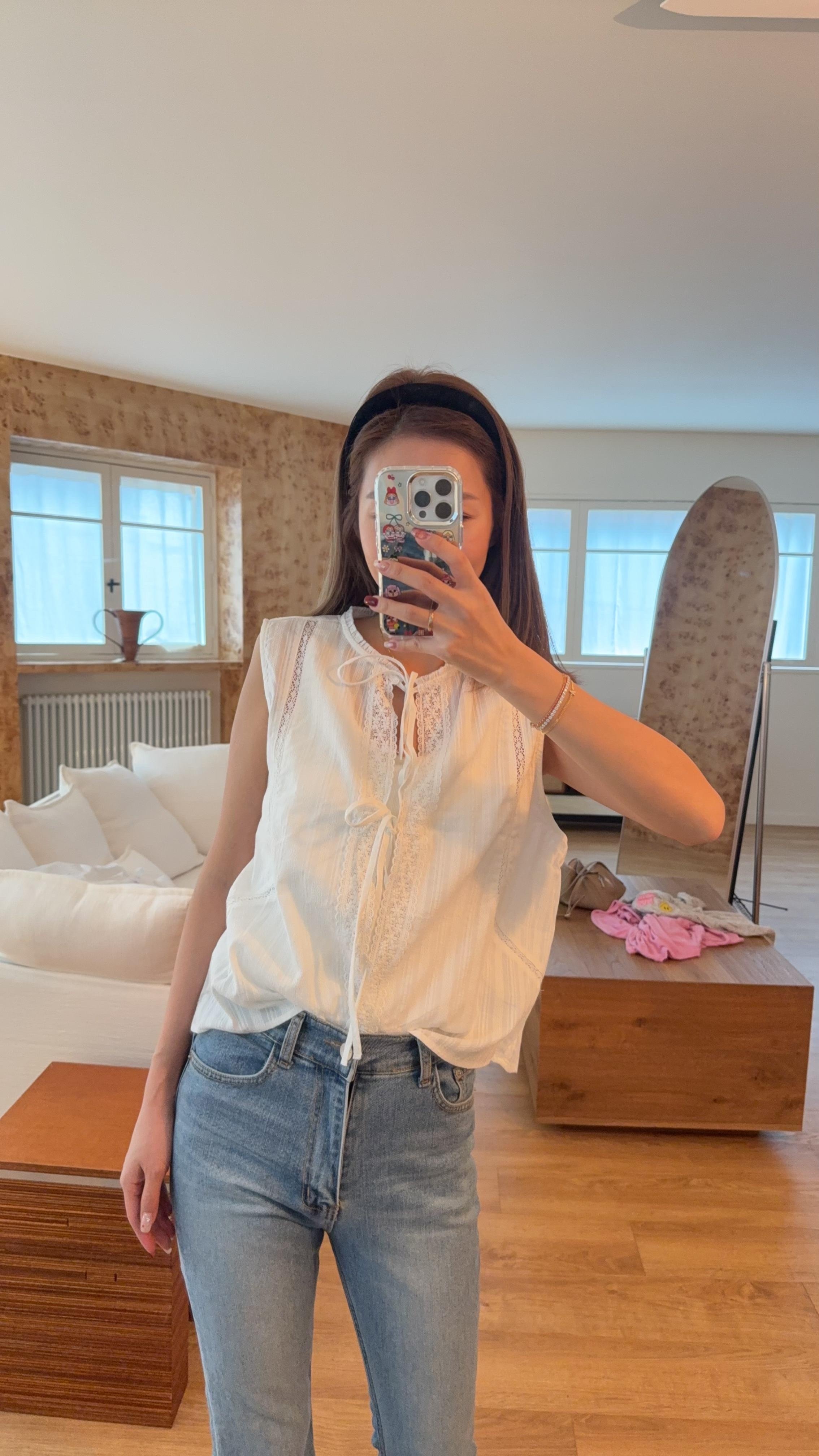 蝴蝶結通花背心