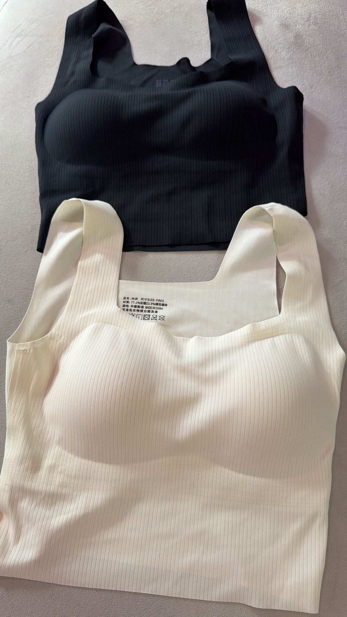 (1) 892 SQUARE NECK BRALETTE (BLACK + WHITE)  (UPSIZE UP T0 40D)