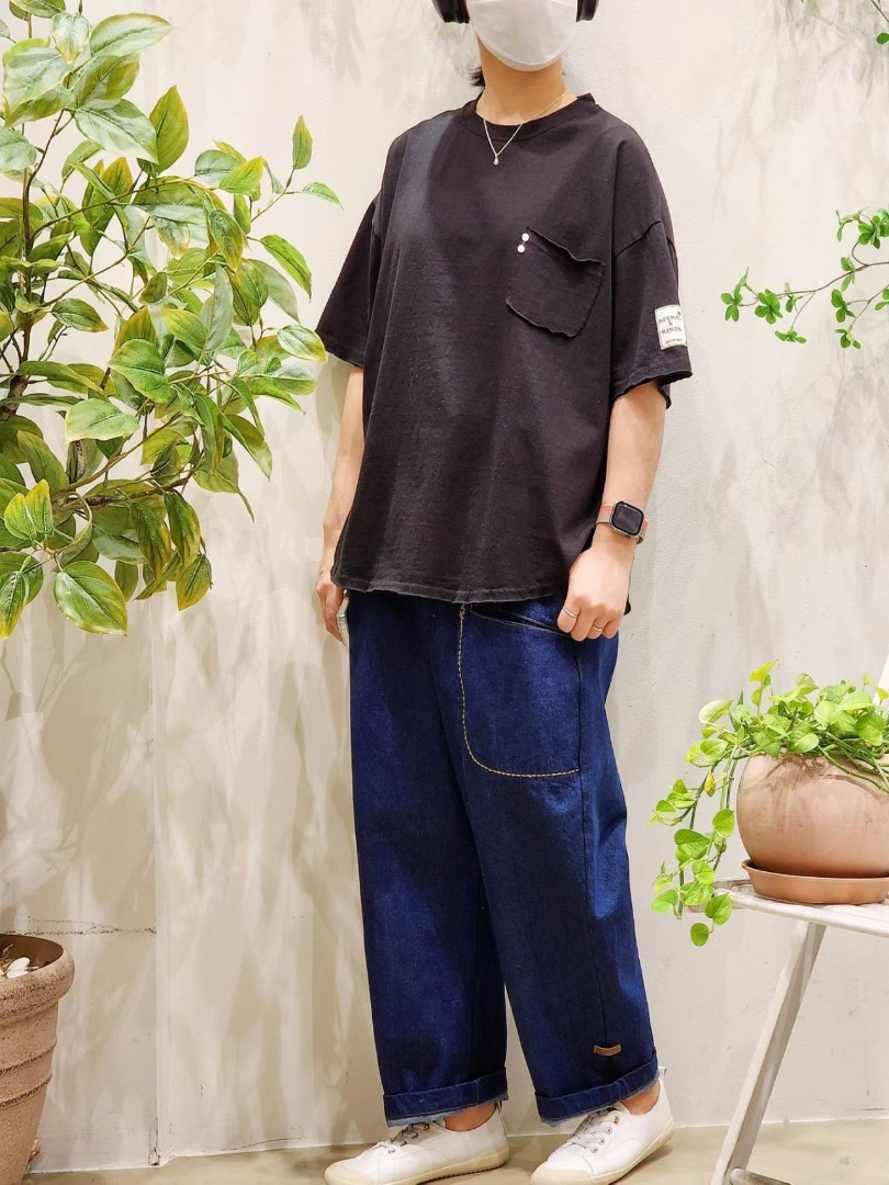 舒適感滿分五分袖簡約棉T｜寬鬆口袋上衣