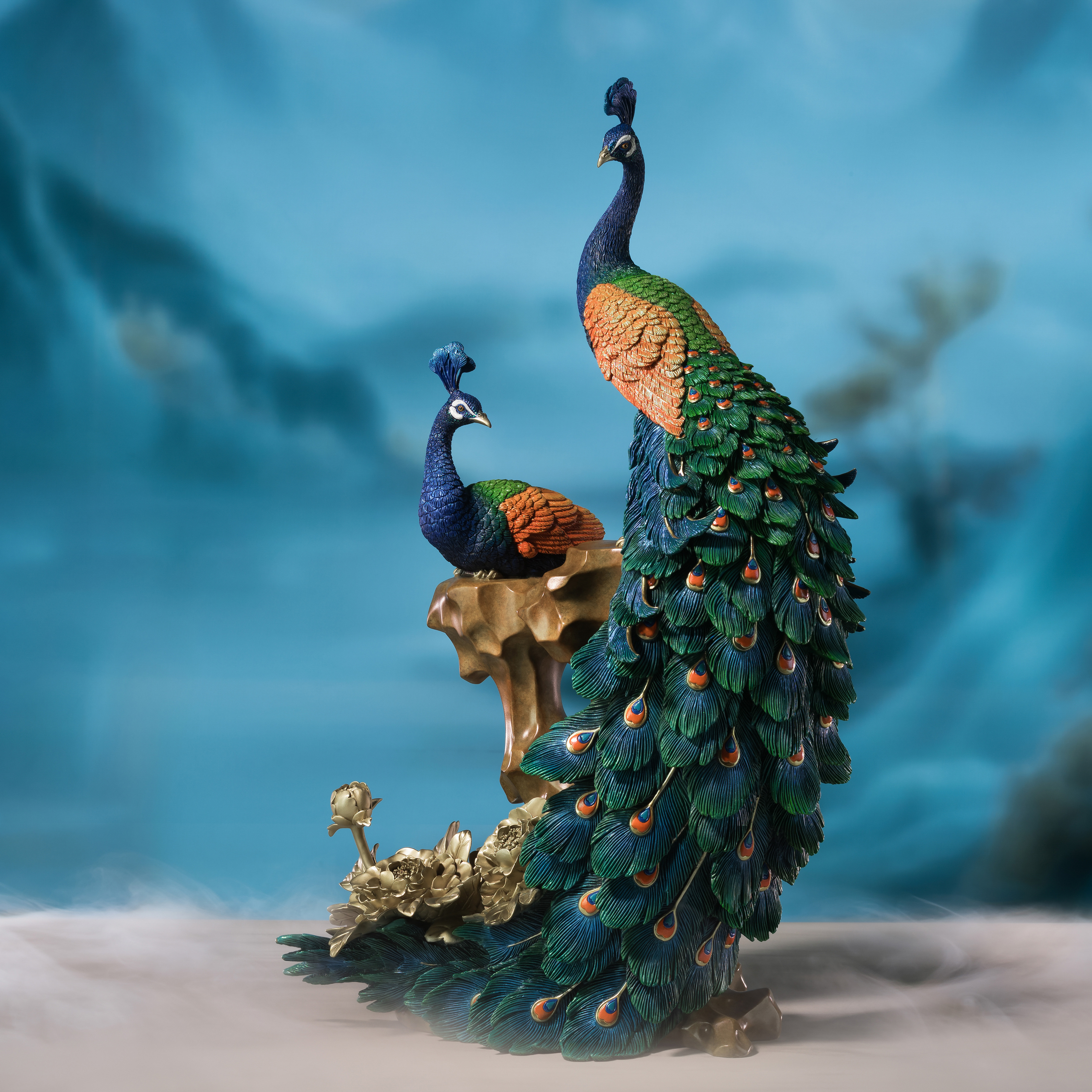 花開富貴(孔雀)