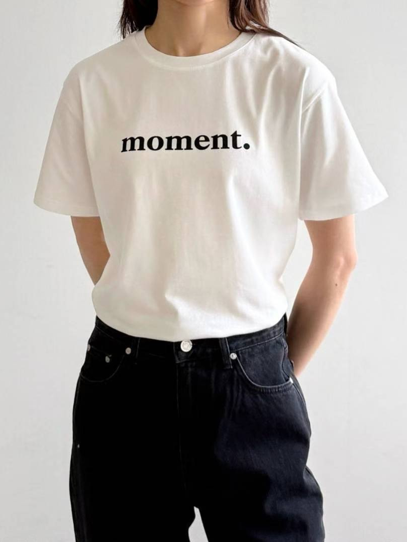 正韓極簡字母棉T｜moment.百搭休閒短袖