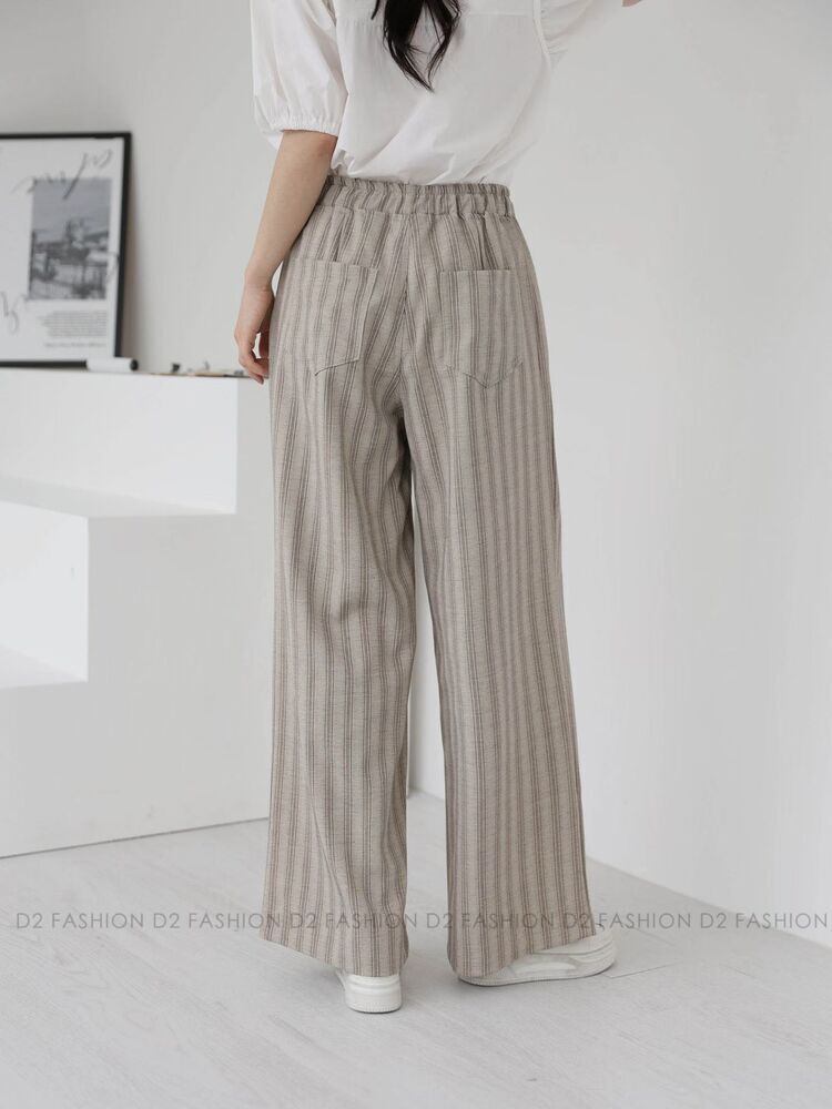 棉麻直間闊褲 #6655