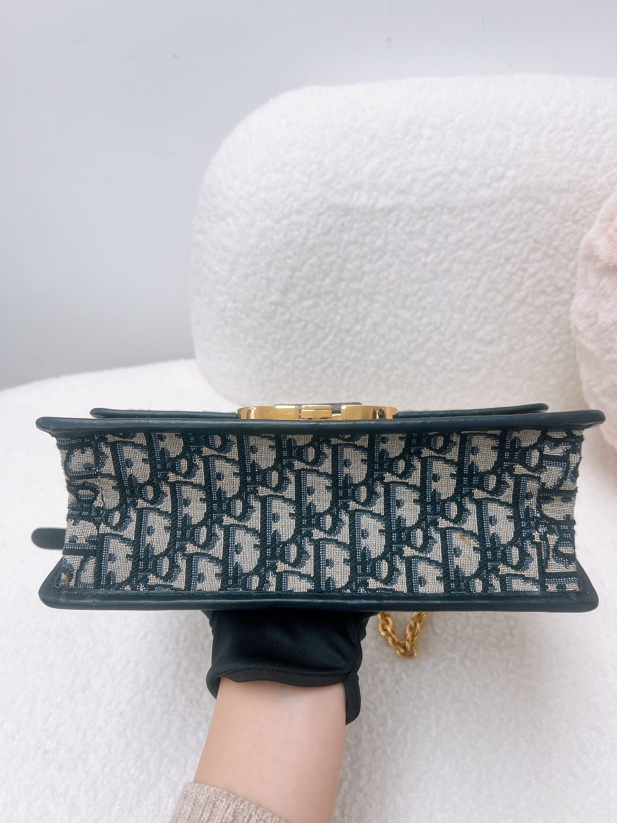 Dior 30 montaigne chain (blue oblique)