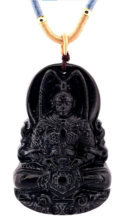 0304TW22-台灣龍宮-泰國龍宮舍利瓷化核心黑金剛佛牌-悟空(含伊犁鑑定小證書)（A22）