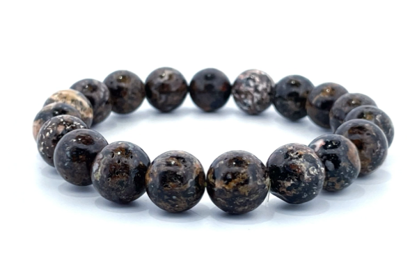 0304TW44-台灣龍宮-黑靈骨圓珠手珠11mm/33g±3（A44）