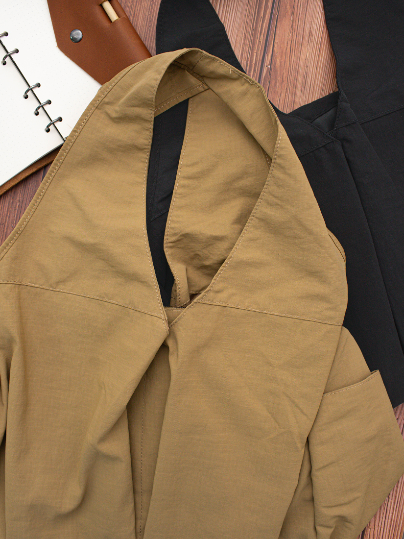 格紋素色收納托特肩背包