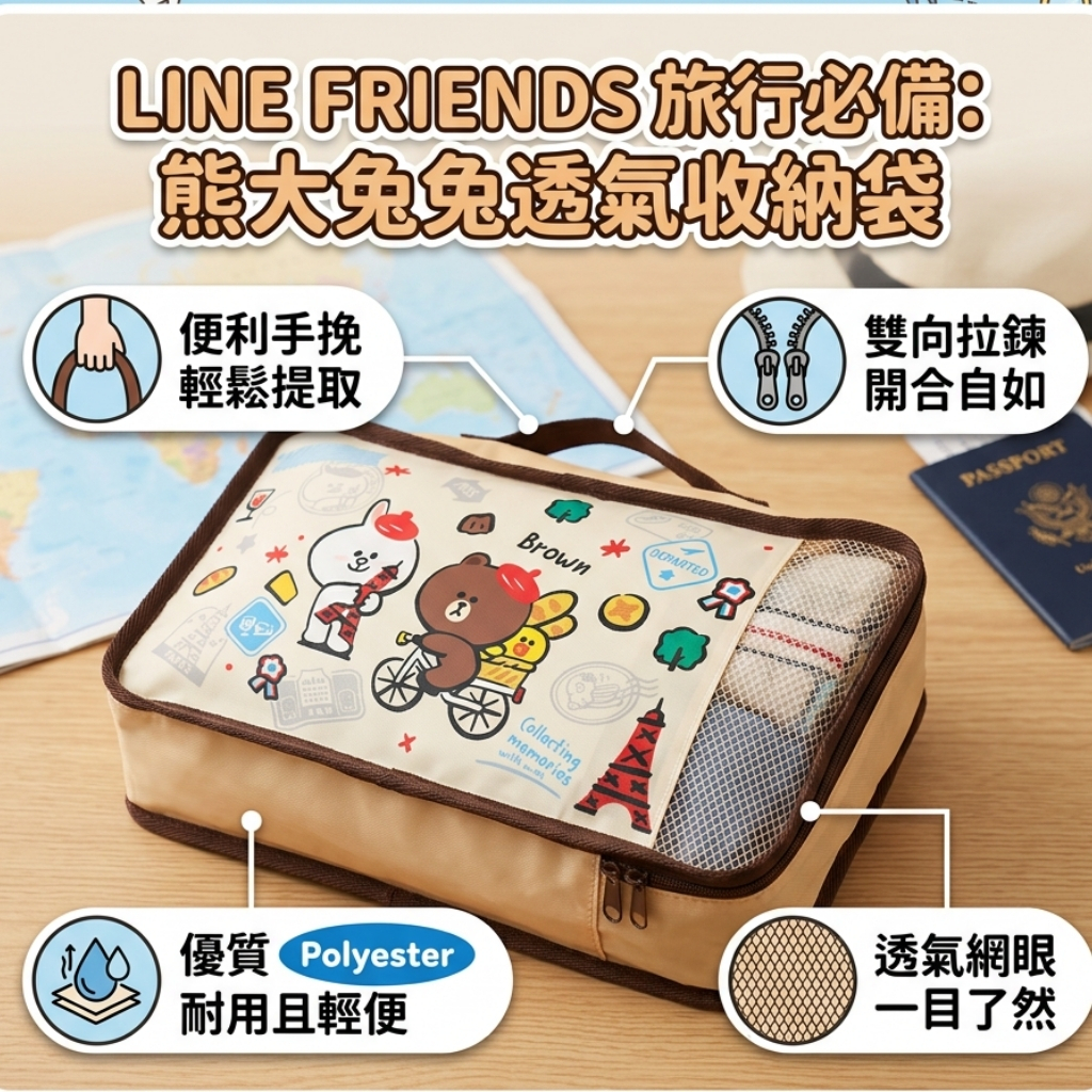 LINE FRIENDS | 儲物袋 旅行收納袋 - S