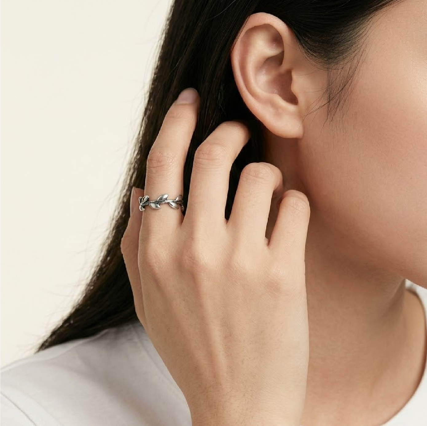 【AOI】加冕 銀桂冠葉-純銀可調戒指