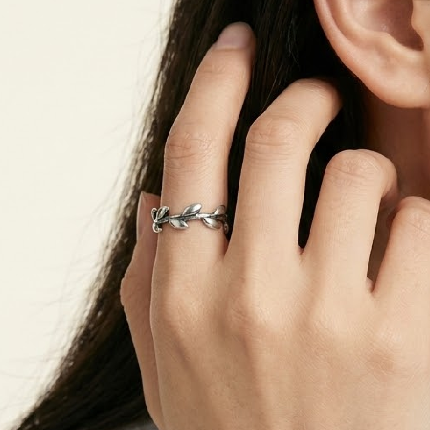 【AOI】加冕 銀桂冠葉-純銀可調戒指