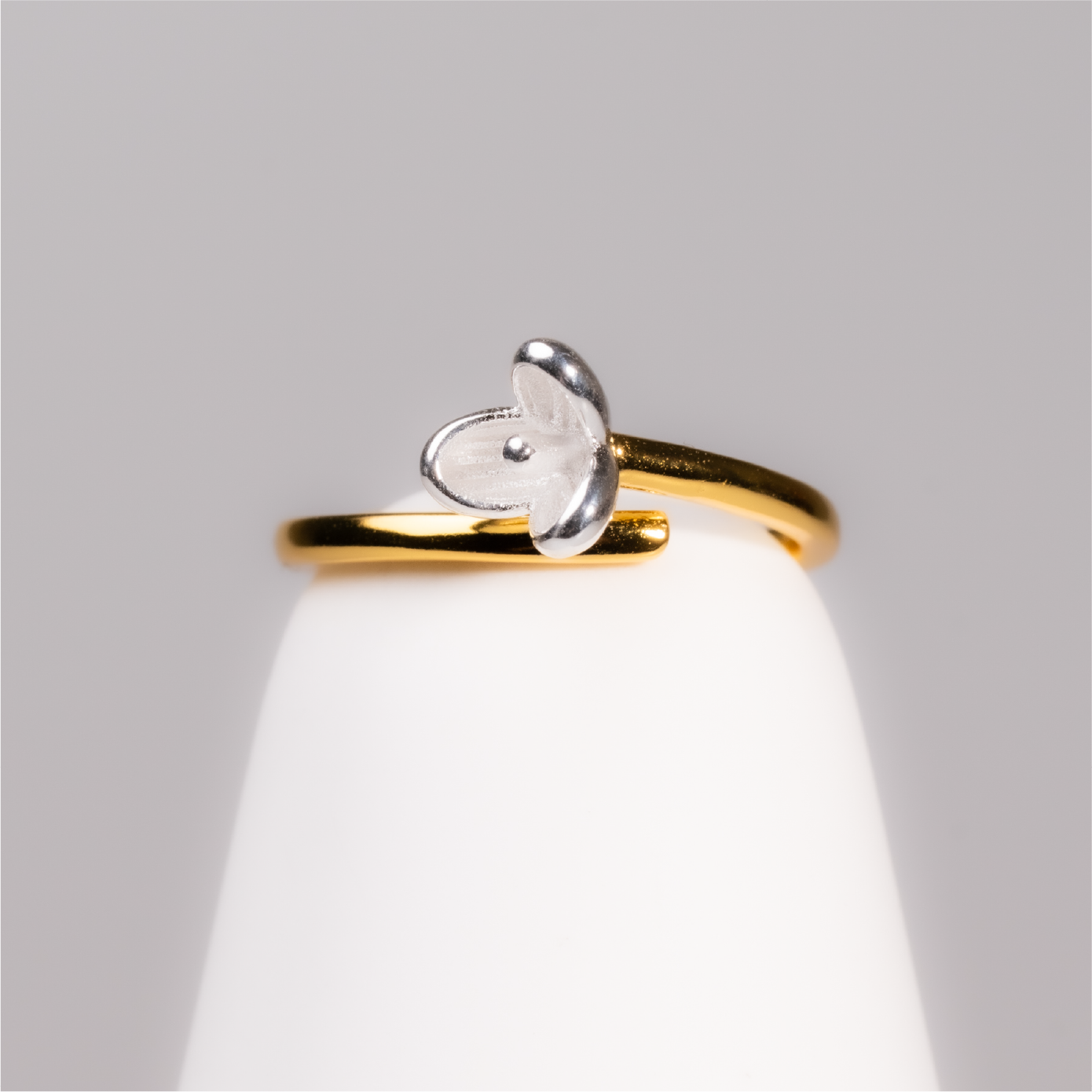 【AOI】柔雅 金朵金環-純銀可調戒指