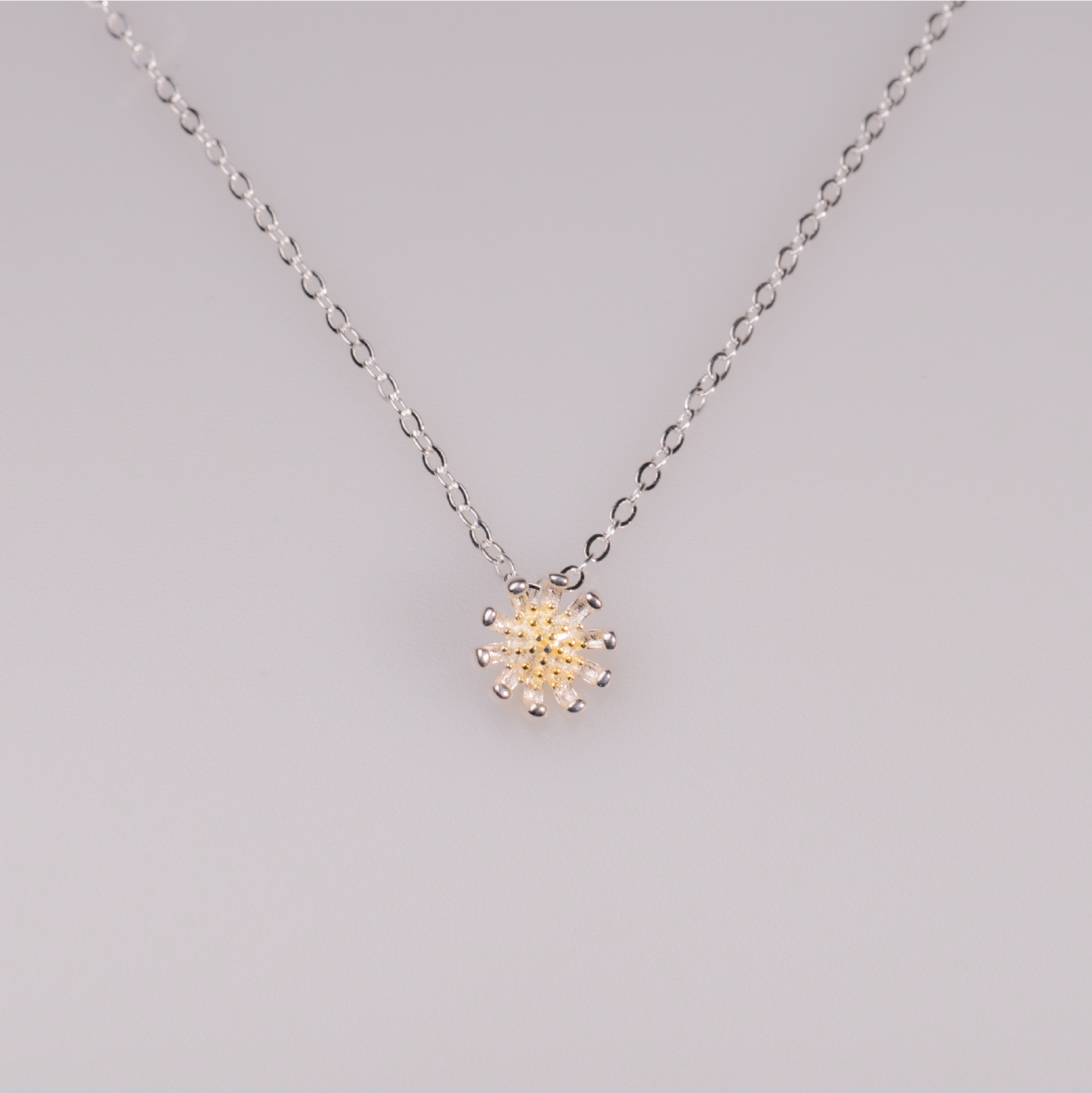 【AOI】絢爛 煙花雛菊綻放優雅-純銀項鍊垂飾