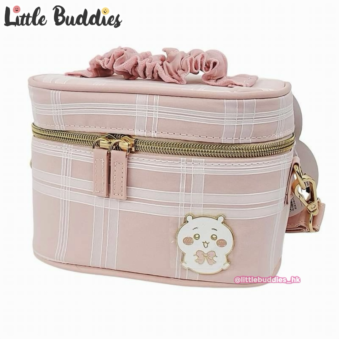 日本 Chiikawa 吉伊卡哇 格紋系列 斜揹手提兩用化妝袋