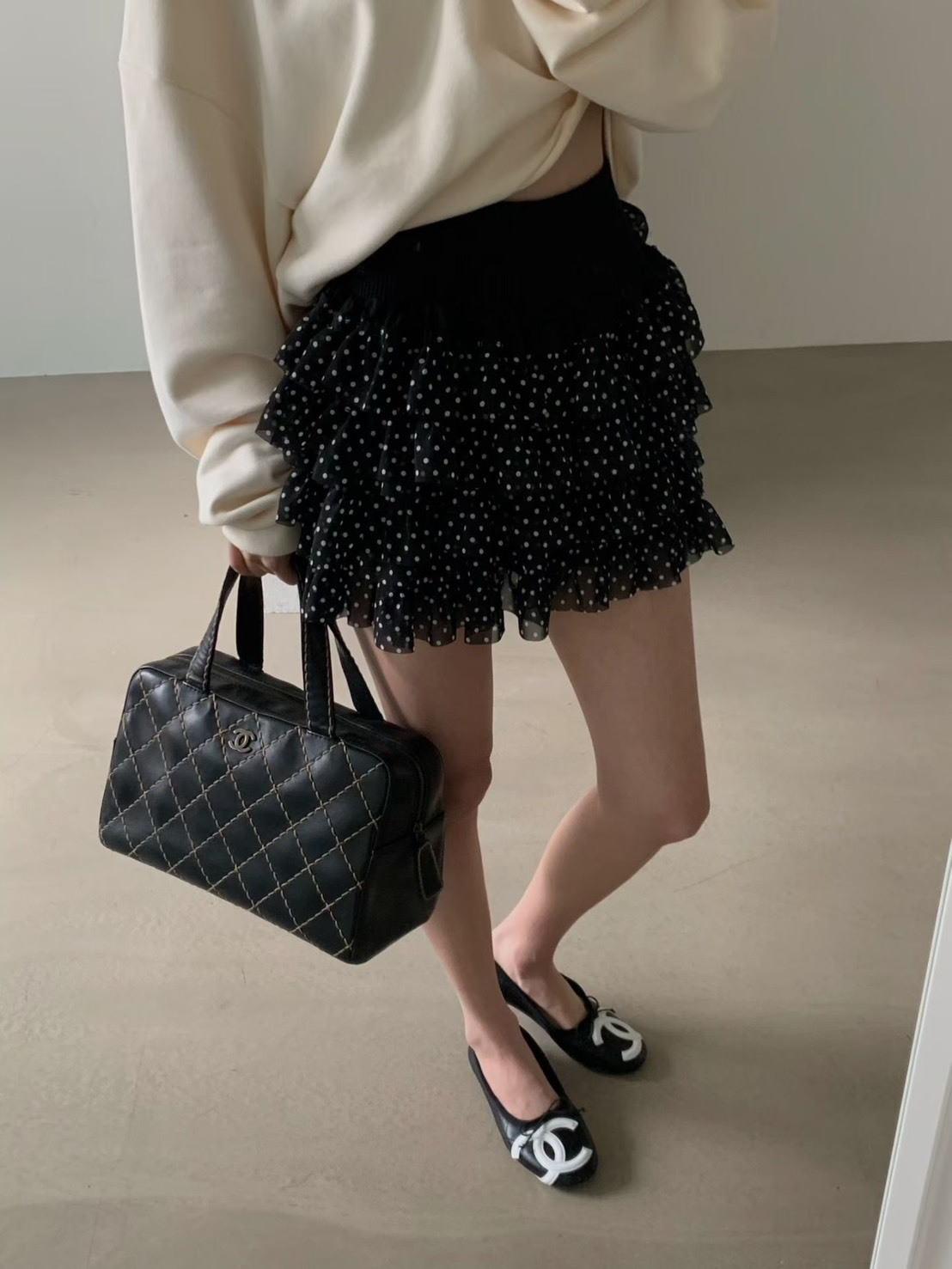 點點蛋糕紗質短裙