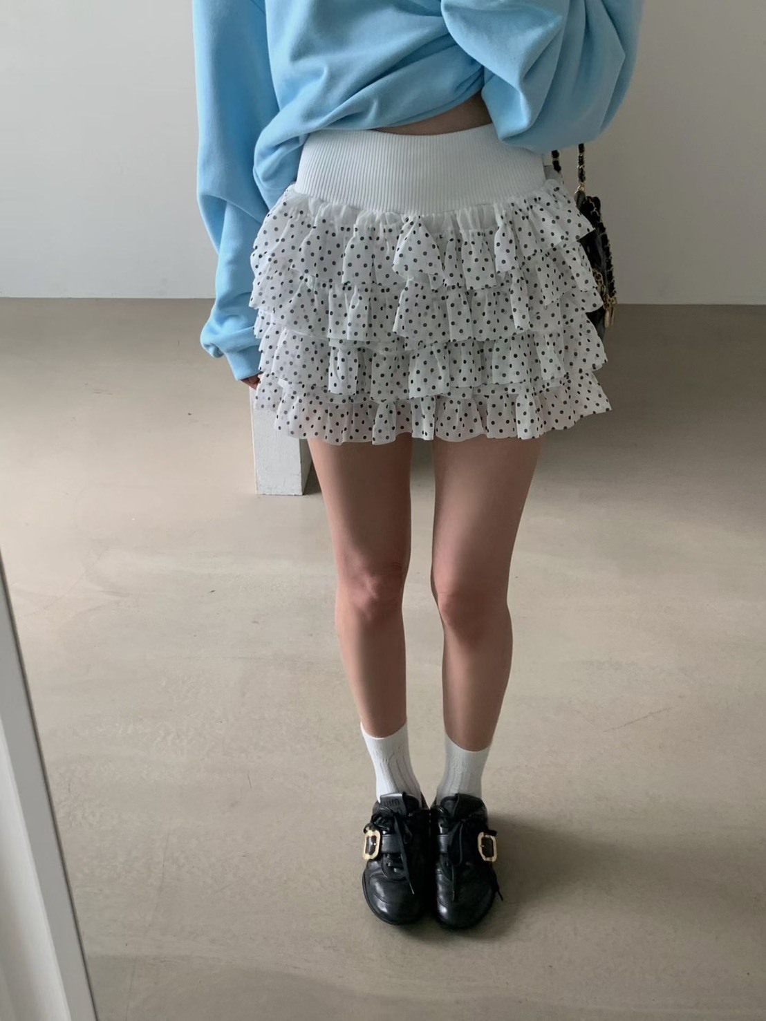 點點蛋糕紗質短裙