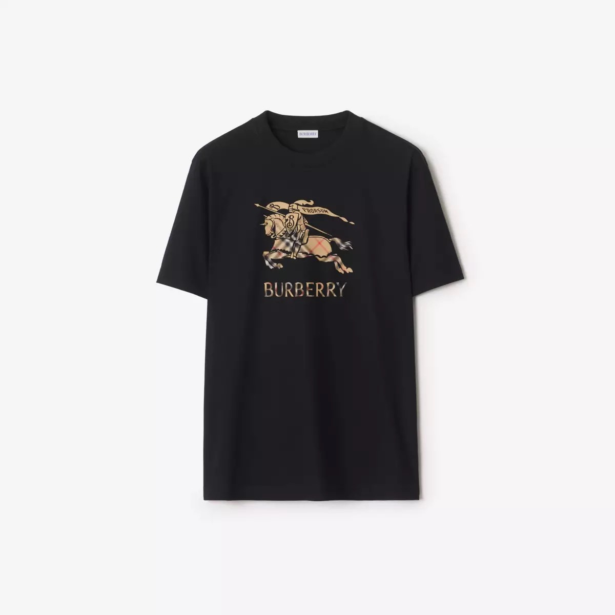 BURBERRY 胸前經典格紋戰馬印花短T