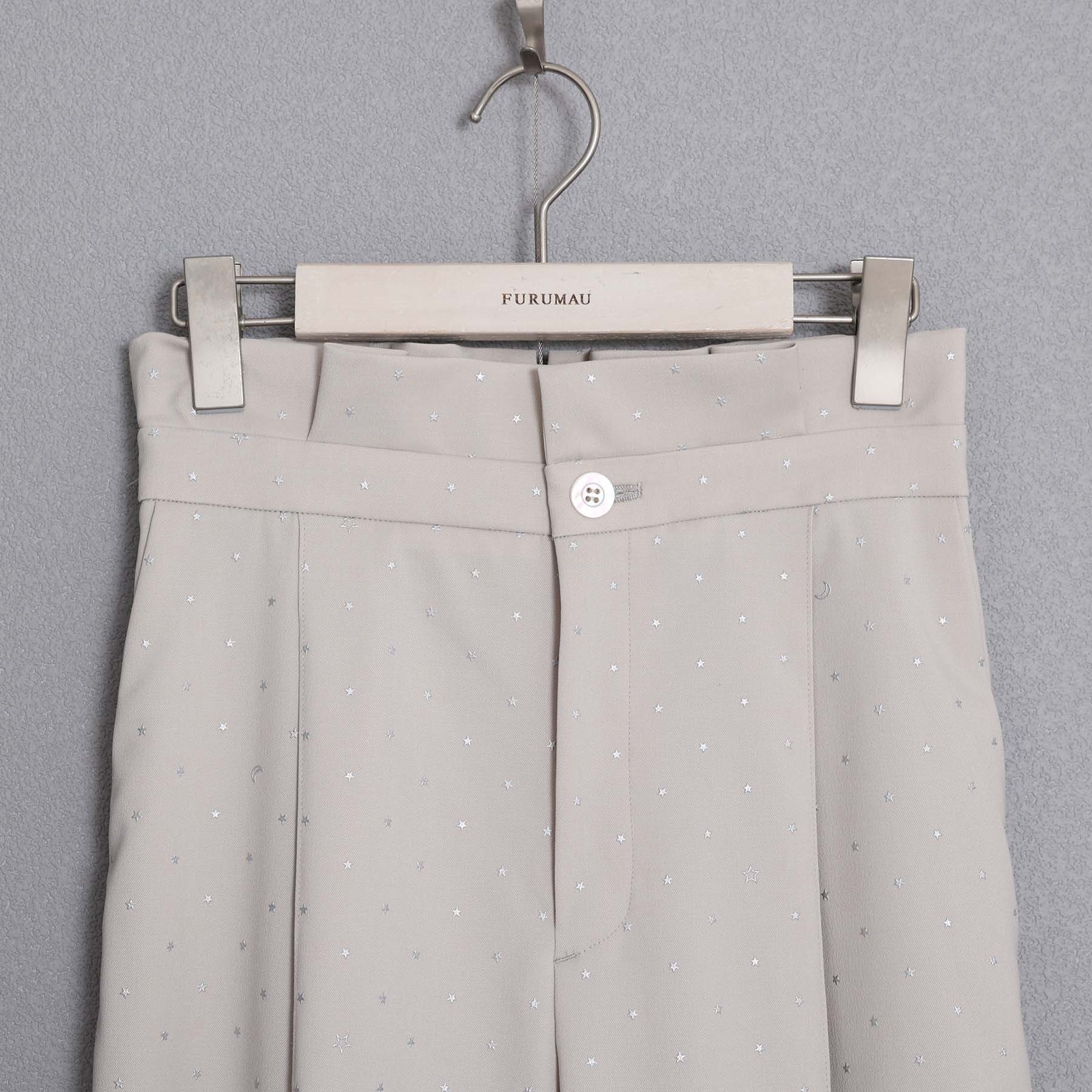 星柄設計剪裁高腰褲（米）