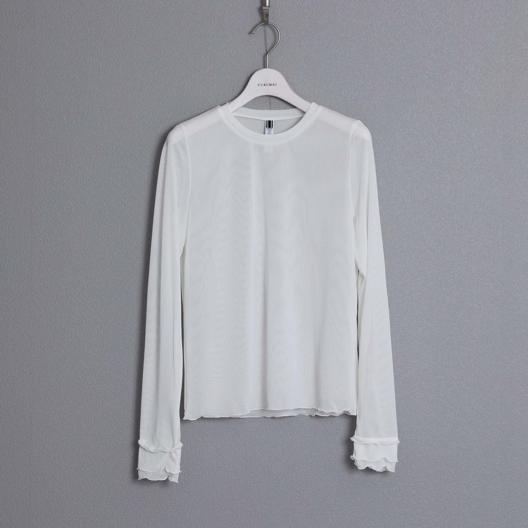 「Linéa Knit」white 條紋透紗針織