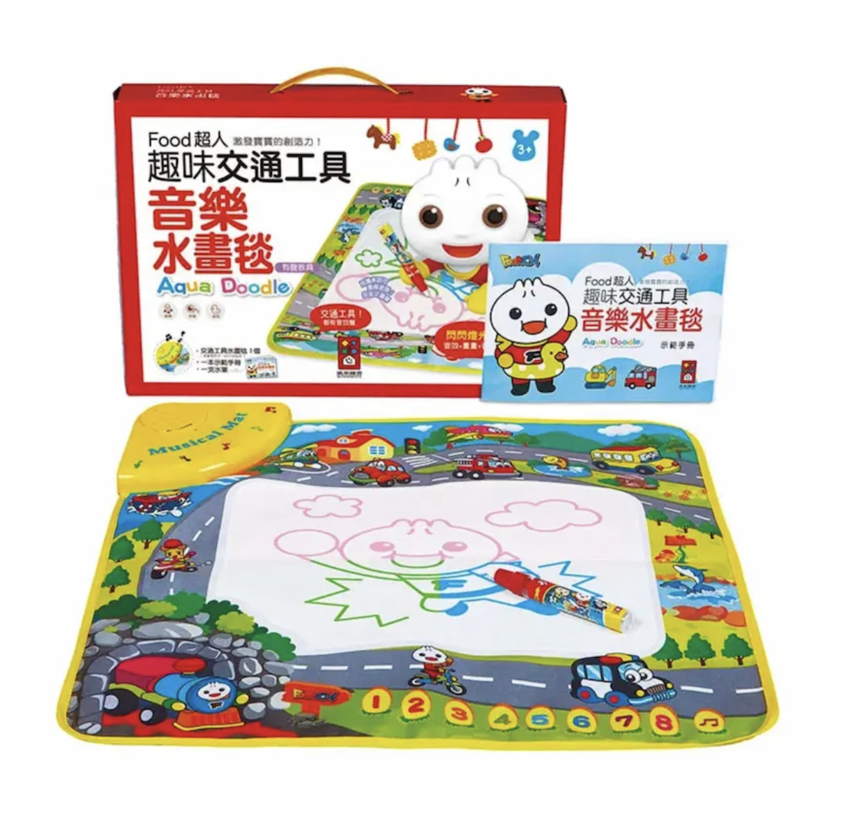 趣味交通工具音樂水畫毯 新版-FOOD超人