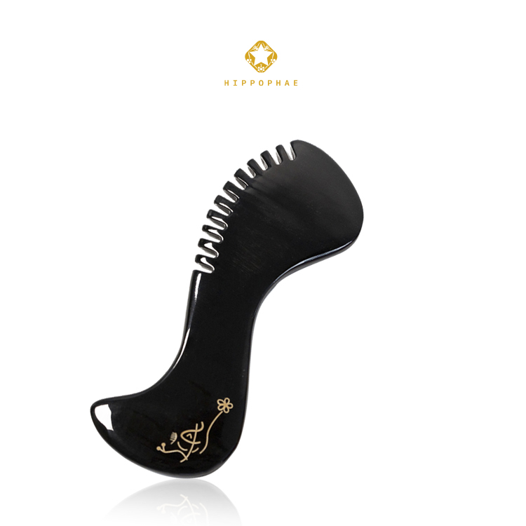 特製女王牛角面梳（兩款花布色可擇）