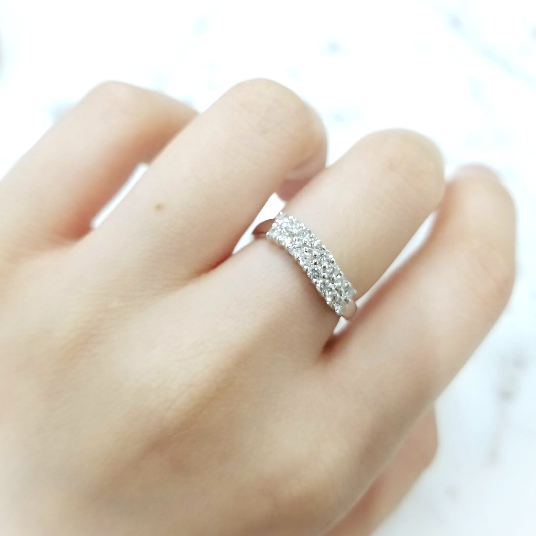 全新18K白金50份鑽石戒指