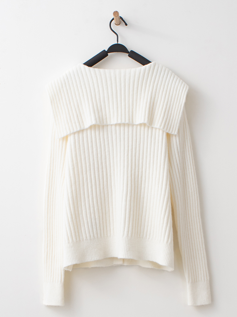 慵懶水手領金釦羅紋針織外套