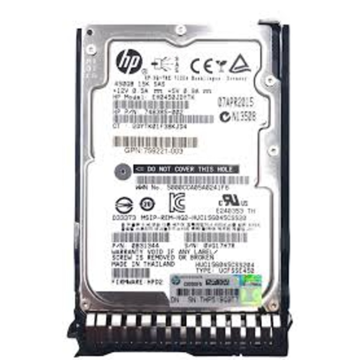 759547-001 HP 2.5" 450GB 15K RPM 12G SAS ENT SC HDD (翻新)