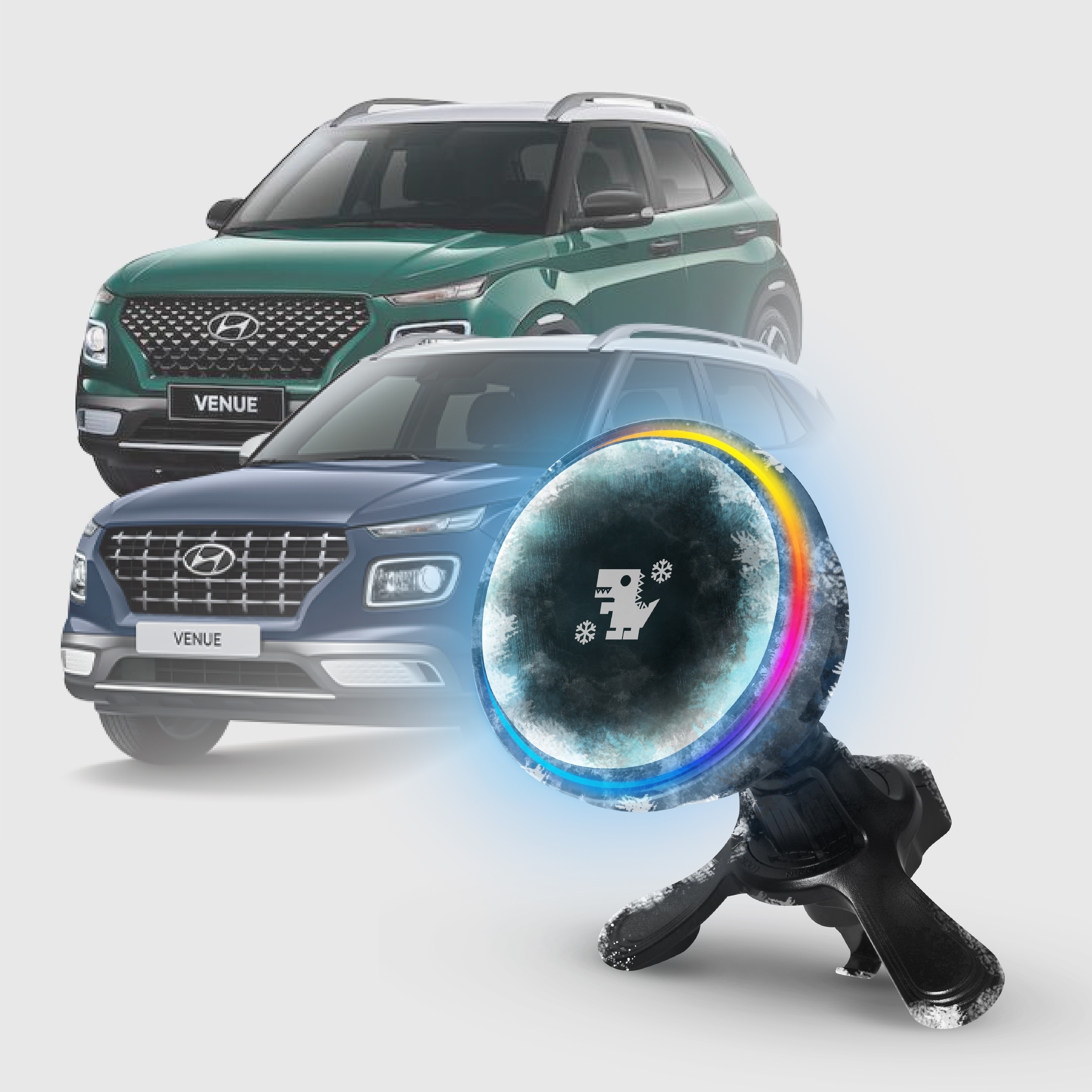 Hyundai VENUE 系列｜XILLA黑鏡冰核智充手機架