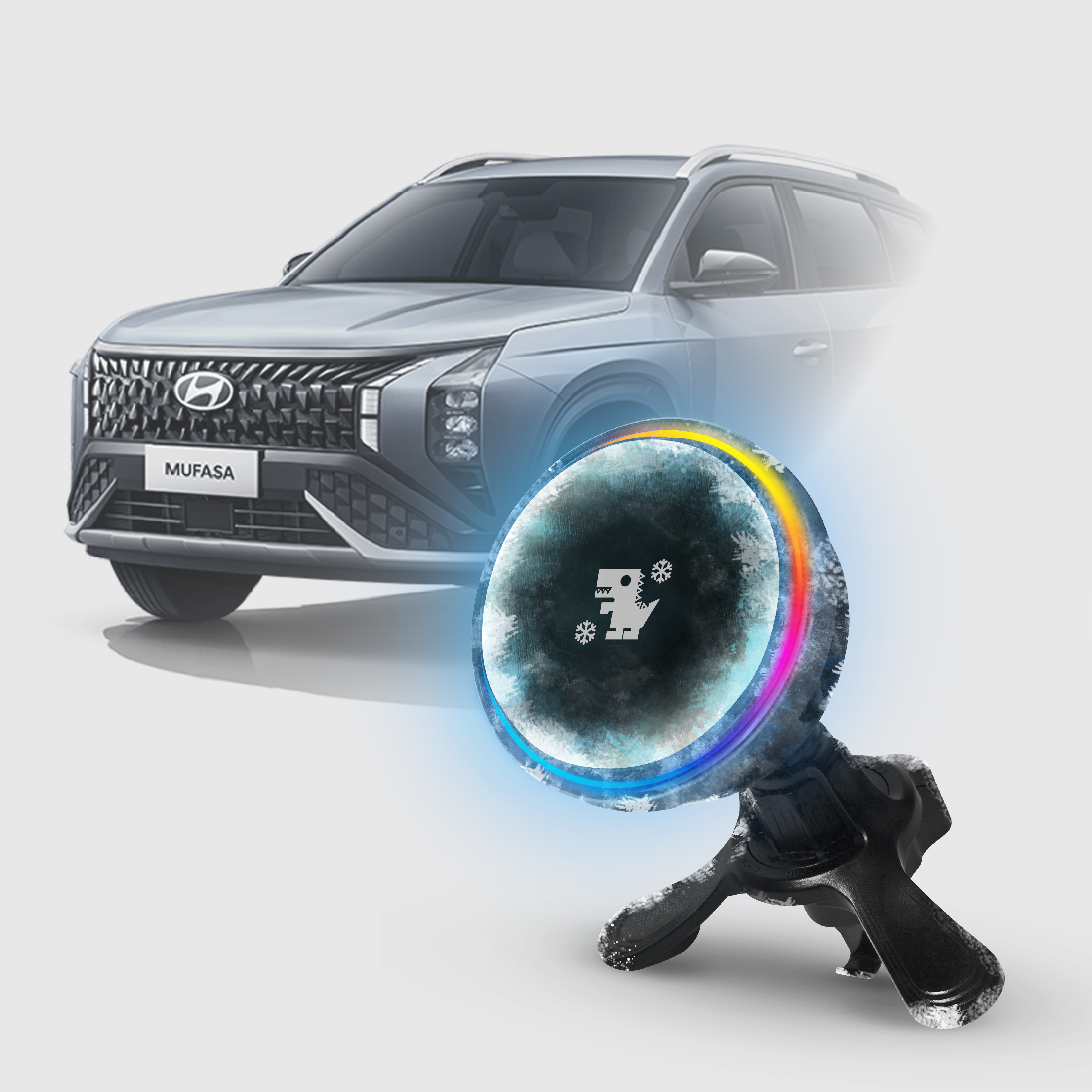 Hyundai MUFASA｜XILLA黑鏡冰核智充手機架