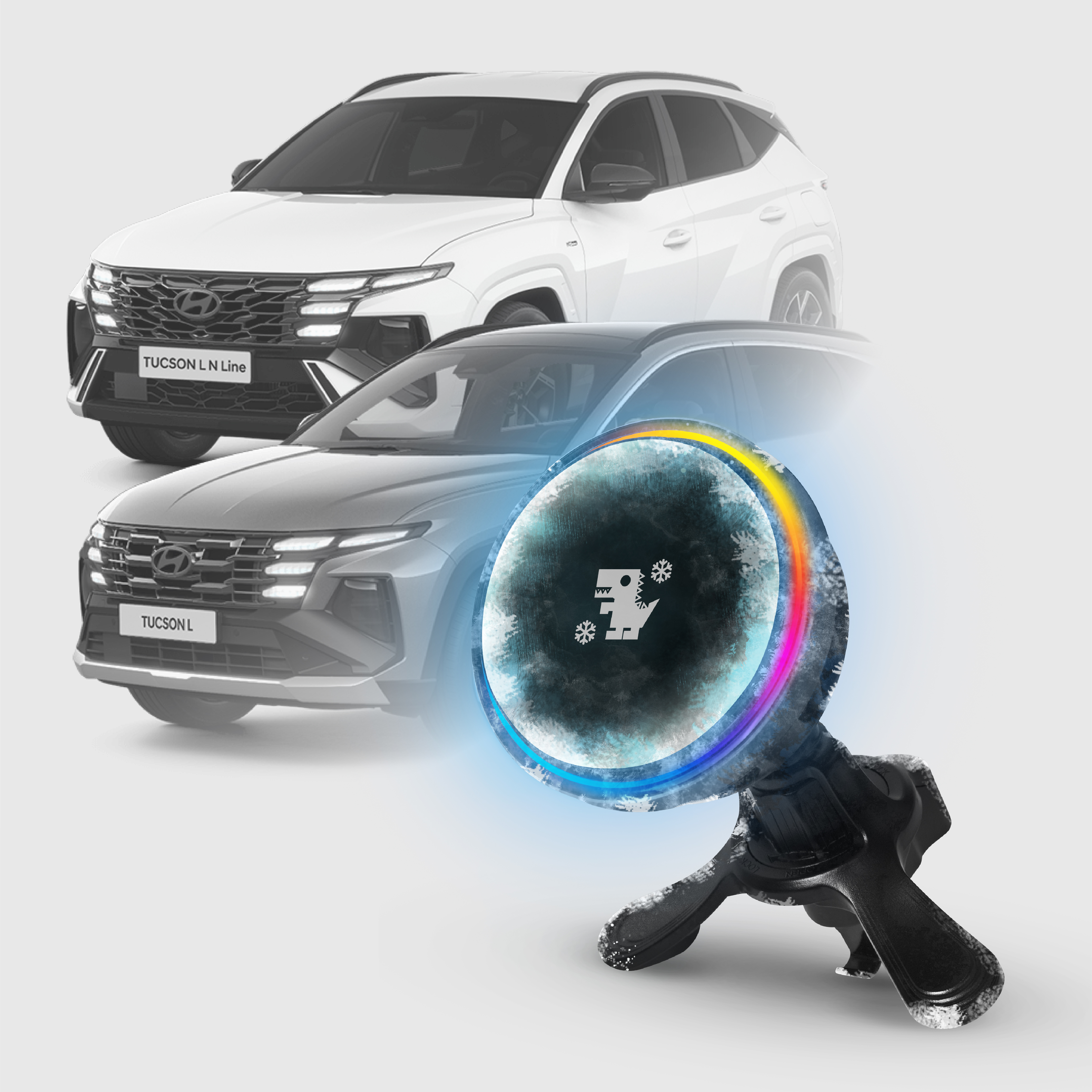 Hyundai TUCSON L 系列｜XILLA黑鏡冰核智充手機架