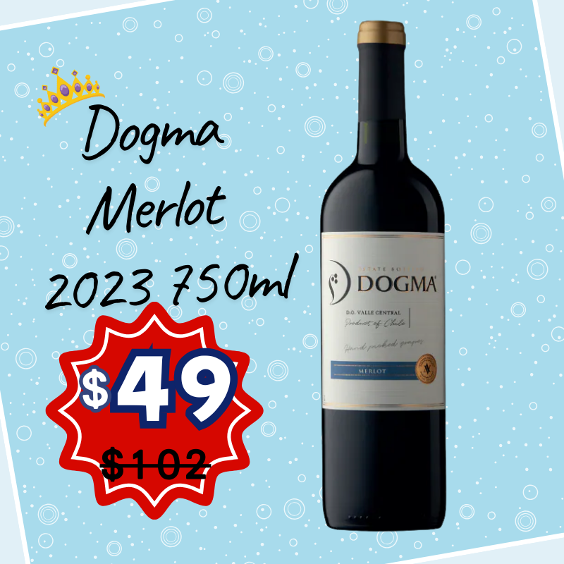 【女王優惠】 Dogma Merlot 智利德格瑪梅洛紅酒 2023 750ml [7804321099230_2023]