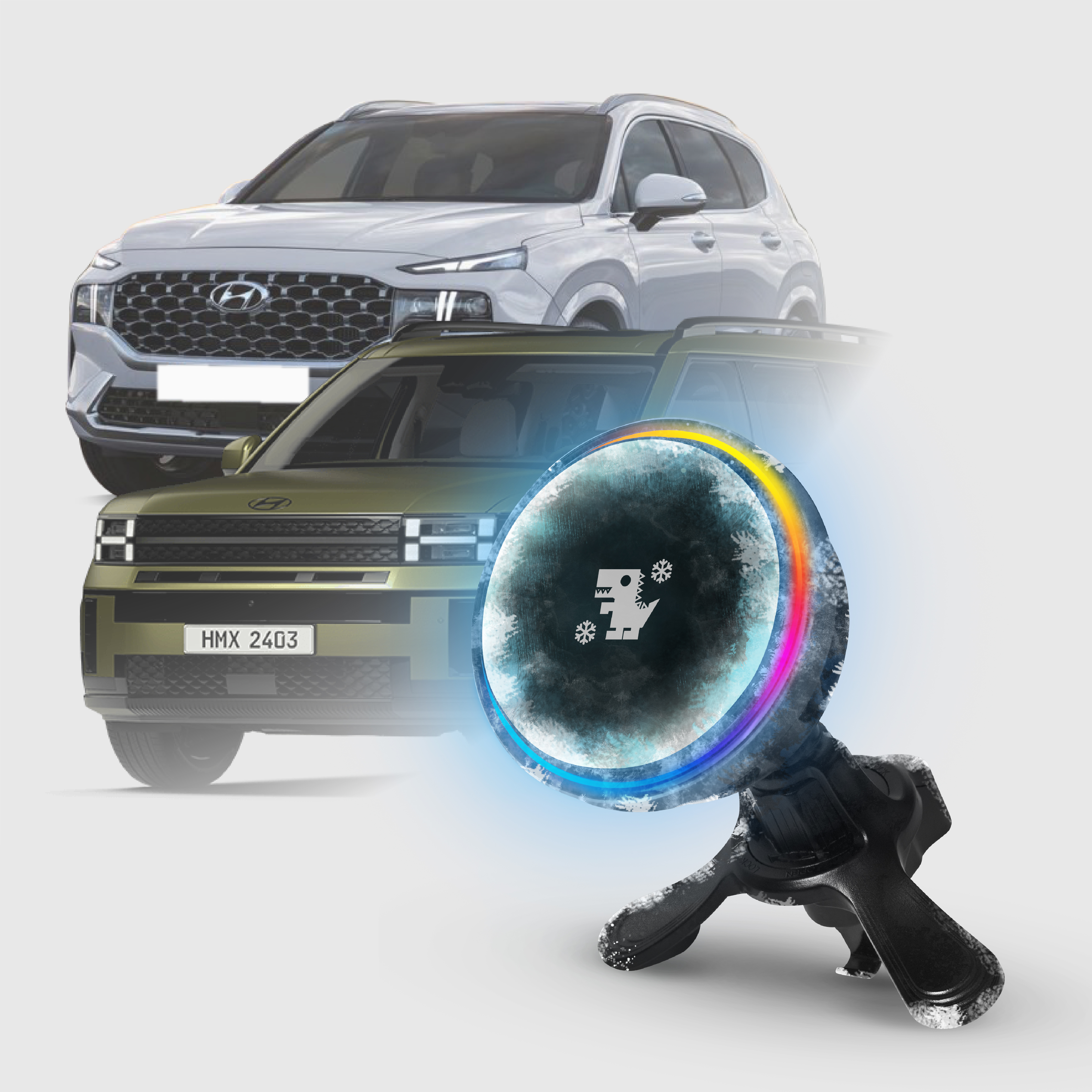 Hyundai SANTA FE 系列｜XILLA黑鏡冰核智充手機架